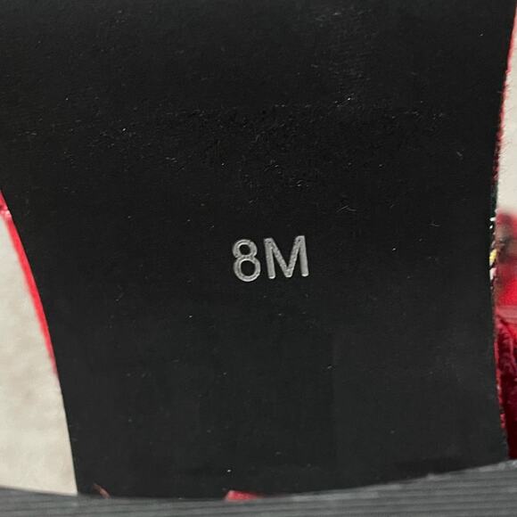 Jeffrey Campbell Umino Plaid Platform Mary Jane Pump Womens Size 8 Christmas Red - Picture 11 of 11